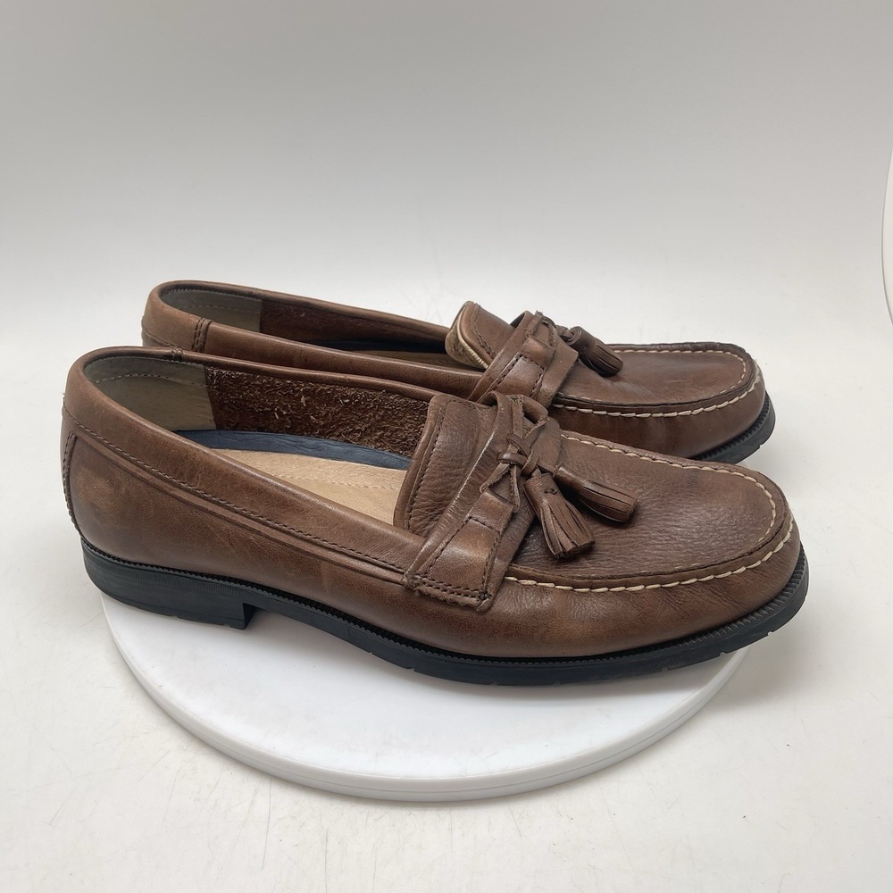 GH Bass & Co Shoes Mens 9 M Adams II Loafers Dress Brown Leather Tassels